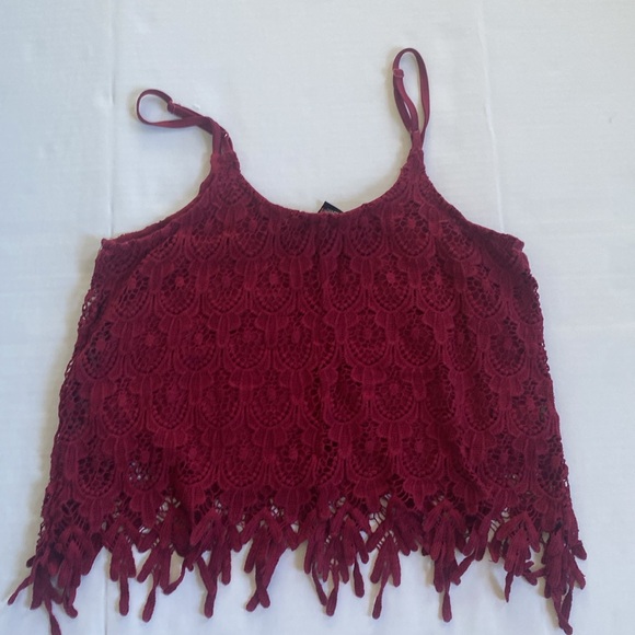 Rue21 Maroon Lace Tank Top/Crop Top - Picture 8 of 8